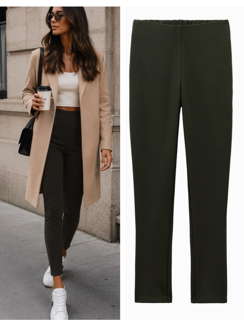 ZARA high rise crepe leggings